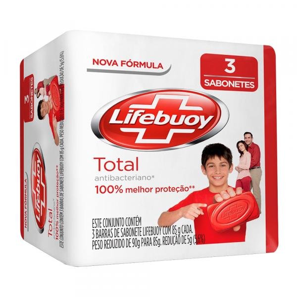 Kit Sabonete Lifebuoy Antibacteriano Total 85g 3 Unidades