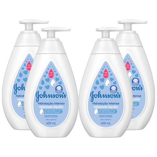 Kit Sabonete Líquido Hidratação Intensa Johnson's Baby 4 Unidades