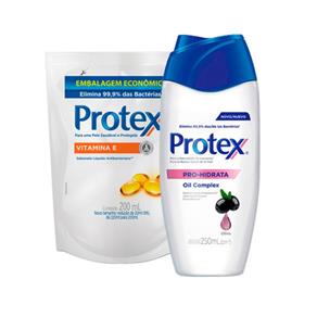 Kit Sabonete Líquido Protex Pro Hidrata Pl Oliva Sl 250ml + Refil Vitamina e 200ml