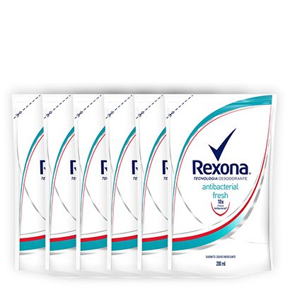 Kit Sabonete Líquido Rexona Antibacterial Fresh 200ml 6 Unidades