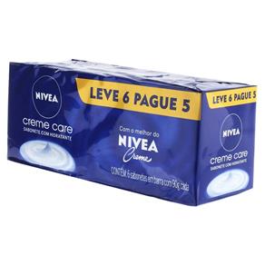 Kit Sabonete Nivea Creme Care Box Leve 6 Pague 5