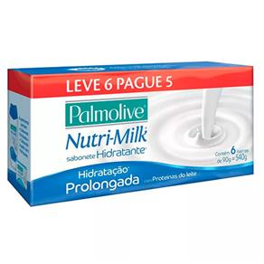 Kit Sabonete Palmolive Nutri-Milk Hidratante 85g 6 Unidades