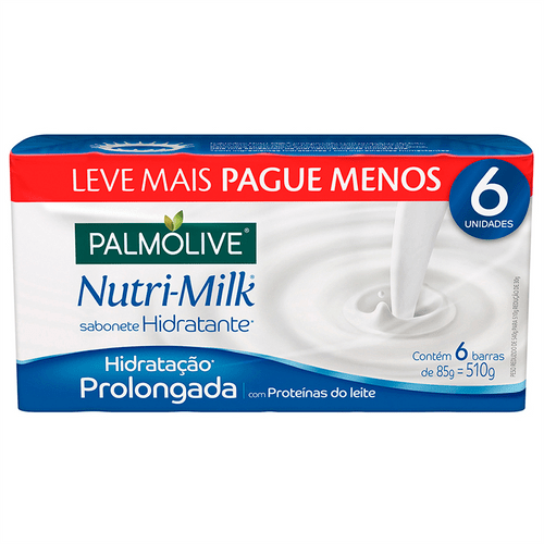 Kit Sabonete Palmolive Nutrimilk Hidratante com Proteínas do Leite 6 Unidades
