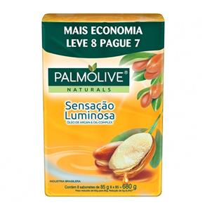 Kit Sabonete Palmolive Sensação Luminosa Argan 85g Leve 8 Pague 7