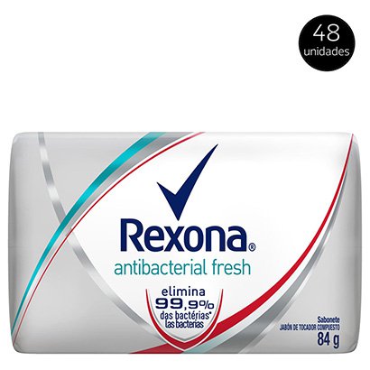 Kit Sabonete Rexona Antibacterial Fresh 84g 48 Unidades