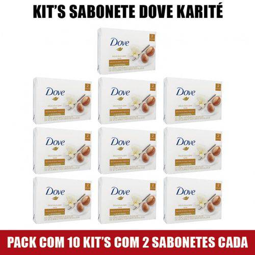 Kit Sabonetes Dove Karité com 2 Unds de 90g - Pack com 10 Kit's
