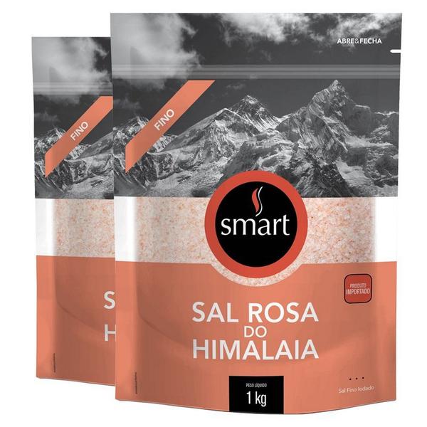 Kit 2 Sal Rosa do Himalaia Fino SMART 1KG