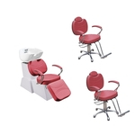 Kit Salão de Beleza Topázio Luxo 2 cadeiras Reclináveis + Lavatorio de porcelana com apoio de pernas