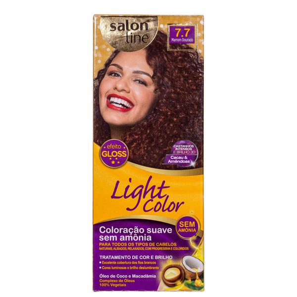 Kit Salon Line Light Color 7.7 Marrom Dourado - Tonalizante