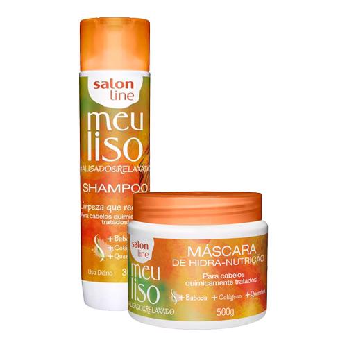Kit Salon Line Meu Liso AlisadoeRelaxado Shampoo 300ml + Máscara de Tratamento 500g