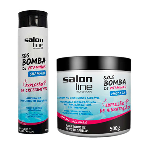 Kit Salon Line S.O.S Bomba de Vitaminas Shampoo 300ml + Máscara 500g