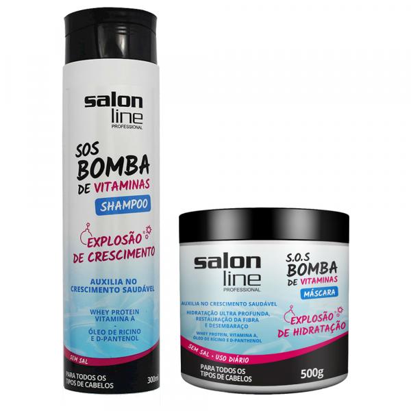 Kit Salon Line S.O.S Bomba de Vitaminas Shampoo 300ml + Máscara de Tratamento 500g - SALON LINE
