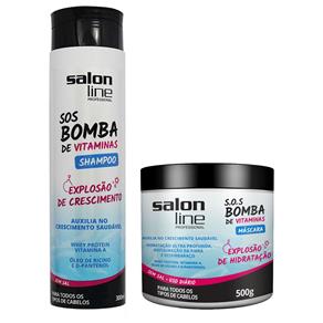 Kit Salon Line S.O.S Bomba de Vitaminas Shampoo 300ml + Máscara de Tratamento 500g
