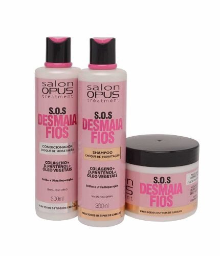 Kit Salon Opus S o S Desmaia Fios Shampoo, Cond e Mascara