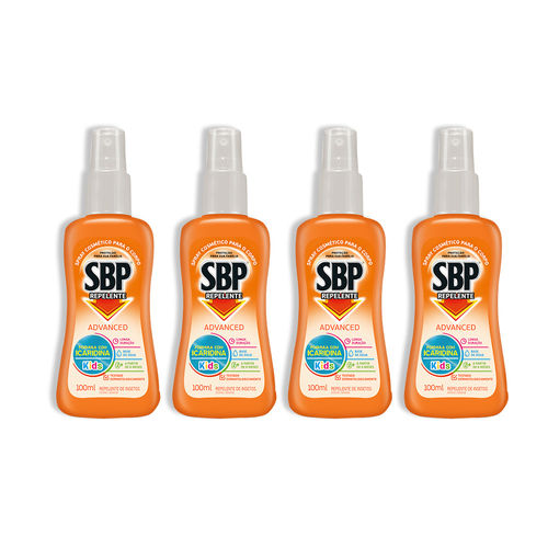 Kit Sbp Advanced Repelente Kids Spray 100ml 4 Unidades