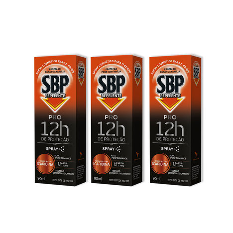 Kit Sbp Repelente Pro Spray 90Ml 3 Unidades
