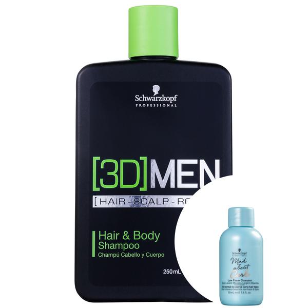 Kit Schwarzkopf 3DMension Hair Body 250ml+Shampoo 50ml Mad About Curls Low Foam Cleanser - Schwarzkopf Professional