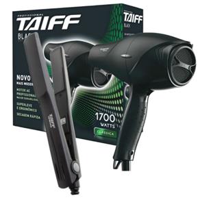 Kit Secador Taiff Black 1700W + Chapinha Taiff Cerâmica 180 Graus Automático - Bivolt