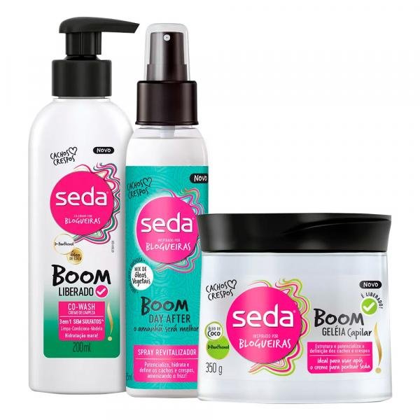 Kit Seda Boom Creme de Limpeza + Geléia + Spray Revitalizador