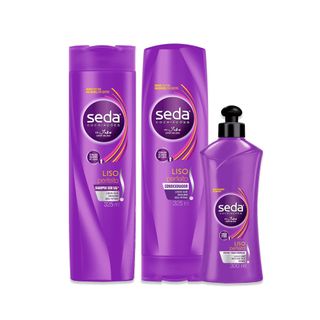 Kit Seda Liso Perfeito Creme para Pentear 300ml + Shampoo 325ml + Condicionador 325ml