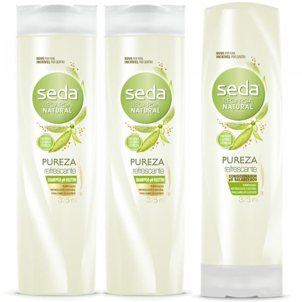 Kit Seda Pureza Refrescante Shampoo 325ml 2 Unidades Grátis Condicionador 325ml - Seda