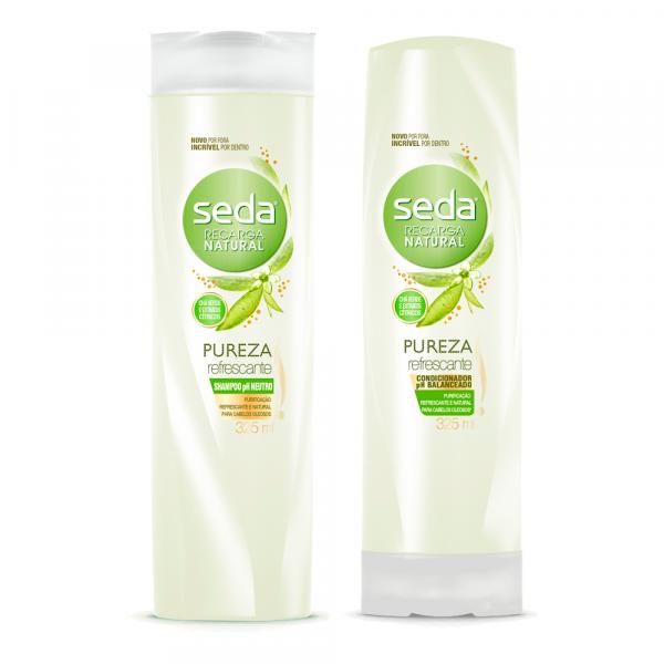 Kit Seda Pureza Refrescante Shampoo + Condicionador 325ml Grátis Creme de Tratamento - Seda