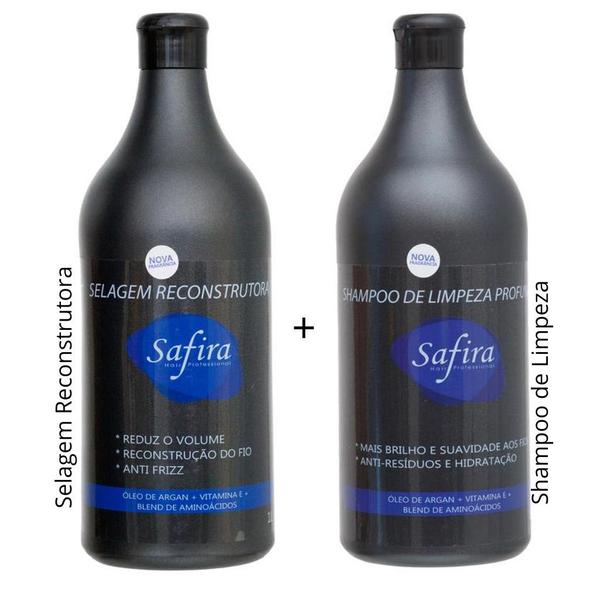 Kit Selagem Safira Hair - Shampoo + Selagem 1L Safira Hair