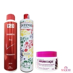 Kit Selagem Térmica Capilar 1ka Intense Anti Volume+ Shampoo Anti Resíduo e Natural Maski de 300g