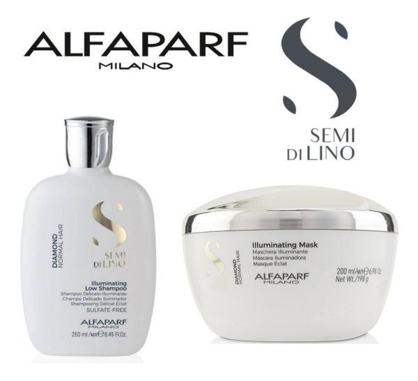 Kit Semi Di Lino Diamond Shampoo 250ml e Máscara 200ml - Alfaparf