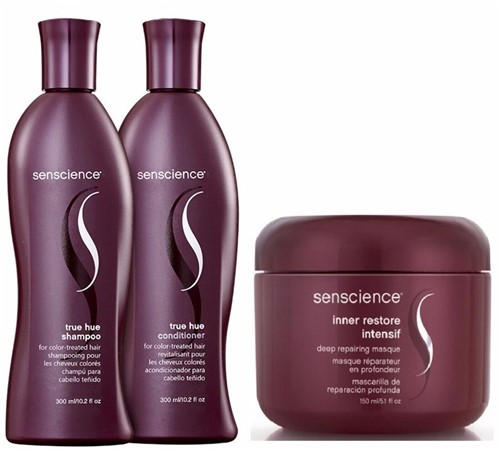 Kit Senscience Shampoo True Hue 300ml+Condicionador+Mascara 150ml