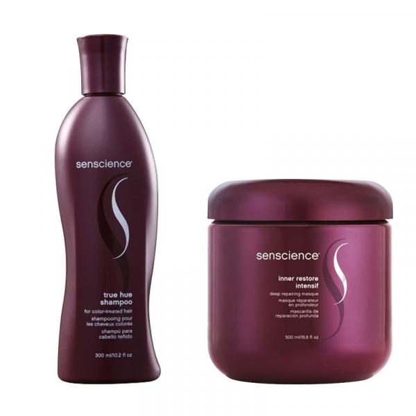 Kit Senscience Shampoo True Hue 300ml e Másc.Inner Restore500gr