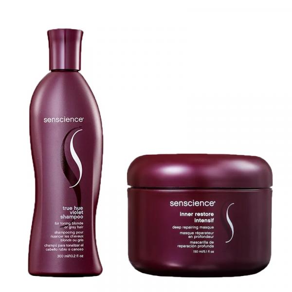 Kit Senscience Shampoo True Hue Violet300ml e Máscara Ineer Restore150