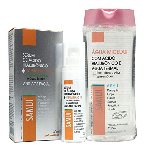 Kit Serum Rejuvenescer VitaminaC+removedor de Maquiagem Água Micelar 6x1