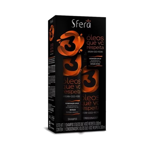 Kit Sfera Shampoo + Condicionador 3 Óleos que Vc Respeita 300ml