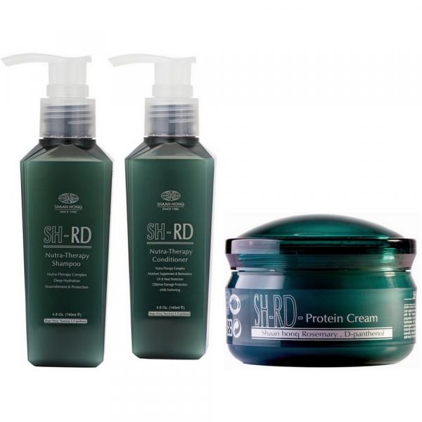 Kit SH-RD Shampoo + Condicionador Nutra Therapy - 140ml + Leave-in Protein Cream - 80ml - Shaan Honq