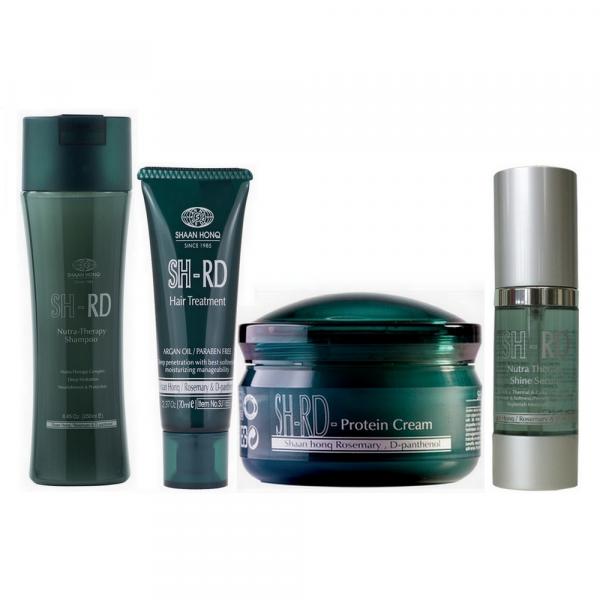 Kit SH-RD Shampoo Nutra Therapy - 250ml + Máscara Hair Treatment - 70ml + Leave-in - 80ml + Serum Shine - 36ml - Shaan Honq