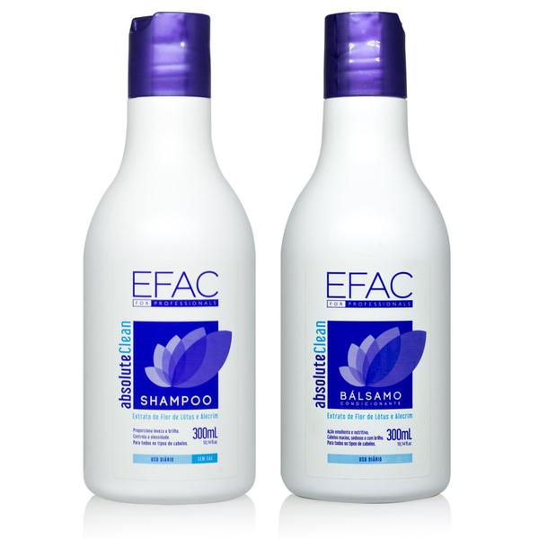 Kit Shampoo 300mL + Bálsamo Condicionador 300mL EFAC Absolute Clean - Efac For Professionals