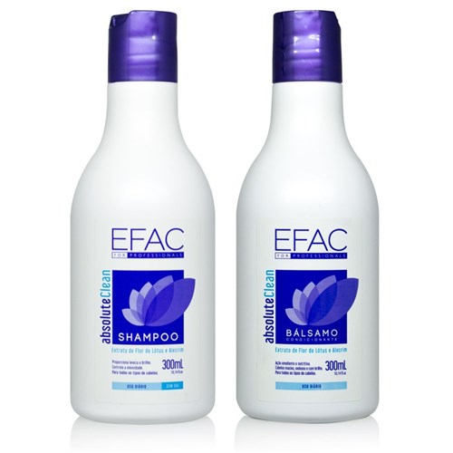 Kit Shampoo 300mL + Bálsamo Condicionador 300mL EFAC Absolute Clean