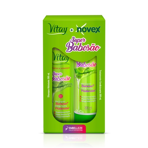 Kit Shampoo 300ml + Condicionador 300ml Super Babosão Vitay Novex Embelleze