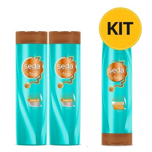 Kit 2 Shampoo + 1 Condicionador Seda Bomba de Argan