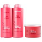 Kit Shampoo 1l + Condicionador 1l + Mascara 500ml Invigo Brilliance Wella