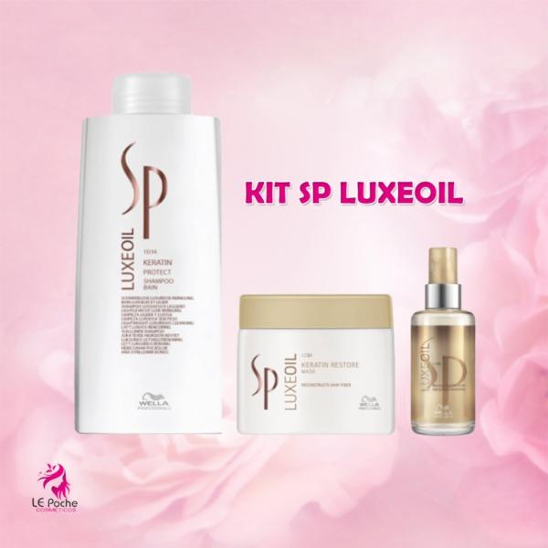 Kit Shampoo 1l+ Mascara 400ml+ Oleo 100ml Wella Sp Luxe Keratin