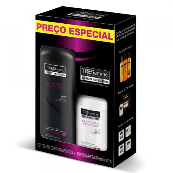 Kit Shampoo 400ml + Creme para Pentear 300ml Tresemme Blindagem Platinum
