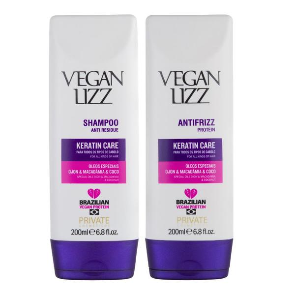 Kit Shampoo Anti Resíduos + Anti Frizz Protein Sem Formol - Vegan Lizz