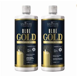 Kit Shampoo Anti-Resíduos + Condicionador Alisante Blue Gold 1000 Ml