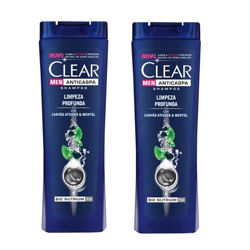 Kit Shampoo Anticaspa Clear Men Limpeza Profunda 400Ml - 2 Unidades