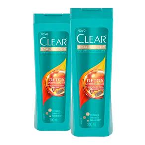 Kit 2 Shampoo Anticaspa Clear Scalpfoods Detox Antipoluição 200ml