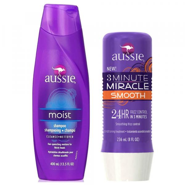 Kit Shampoo Aussie Moist 400ml + Tratamento Capilar Aussie Smooth 3 Minutos Milagrosos 236ml - Aussie