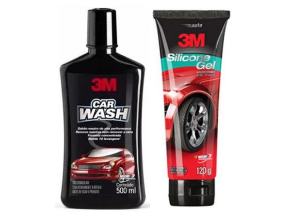 Kit Shampoo Automotivo Car Wash 500ml + Silicone em Gel 3M