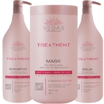 Kit Shampoo + Bálsamo + Máscara Treatment 3x1000ml Vegas Professional